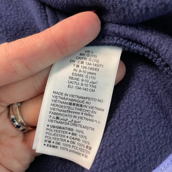 AMAZON ESSENTIALS Navy Fleece Hooded Jacket Large 9/10 - Picture 6 of 10